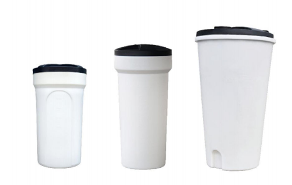 Seamless PE conical brine tanks for industrial water softening and water treatment systems.